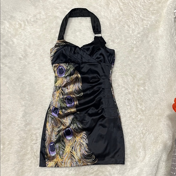 Le Chateau Black and Gold Mini Dress - Picture 1 of 7